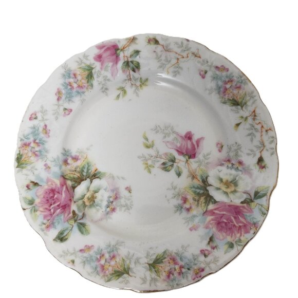 Antique BRC Viola Germany Crown Empire Duchess BR110 Floral Plate w/Gold Leaf - Picture 3 of 6